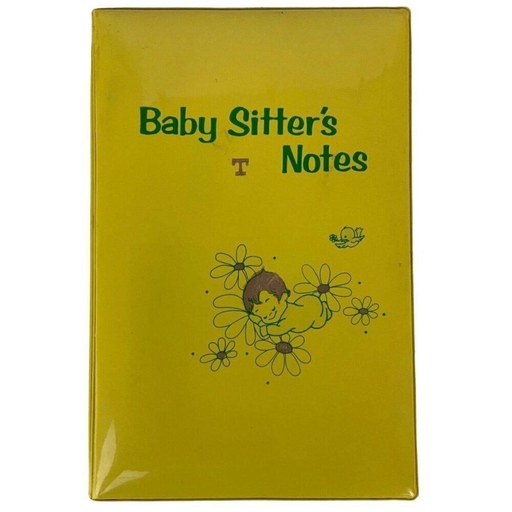 Baby Sitters Notes Guide Phone Book Notepad Telephone Checklist Vtg 1973